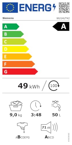 Siemens (WU14UT42) iQ500 'varioSpeed' washing machine (9kg): Extra energy-saving and quiet