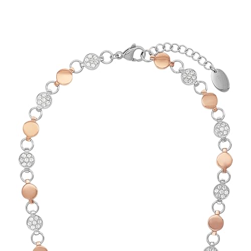 s.Oliver stainless steel necklace for women with crystals from Swarovski (IP-Rose)