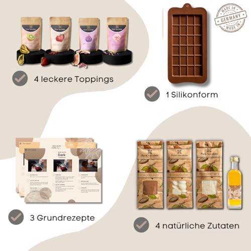 Pure Xocolate DIY Chocolate Kit | Set for making your own chocolate, including silicone mold and recipes