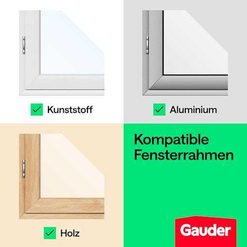 GAUDER Fliegengitter 150x180cm (Schwarz) | Insektenschutz ohne Bohren