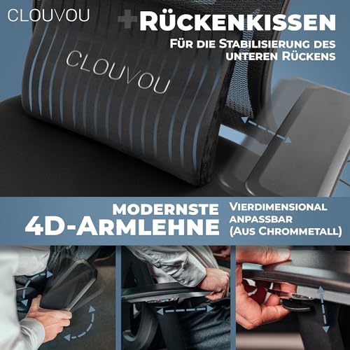 CleverSeat Bürostuhl Ergonomisch 100% individuell einstellbar | Drehstuhl >150kg