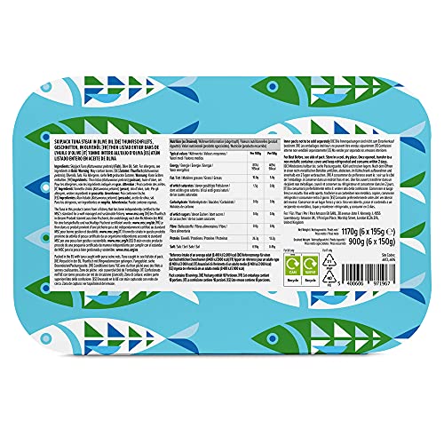 by Amazon Tuna Fillets (195g) in Olive Oil: Sliced, 6-pack
