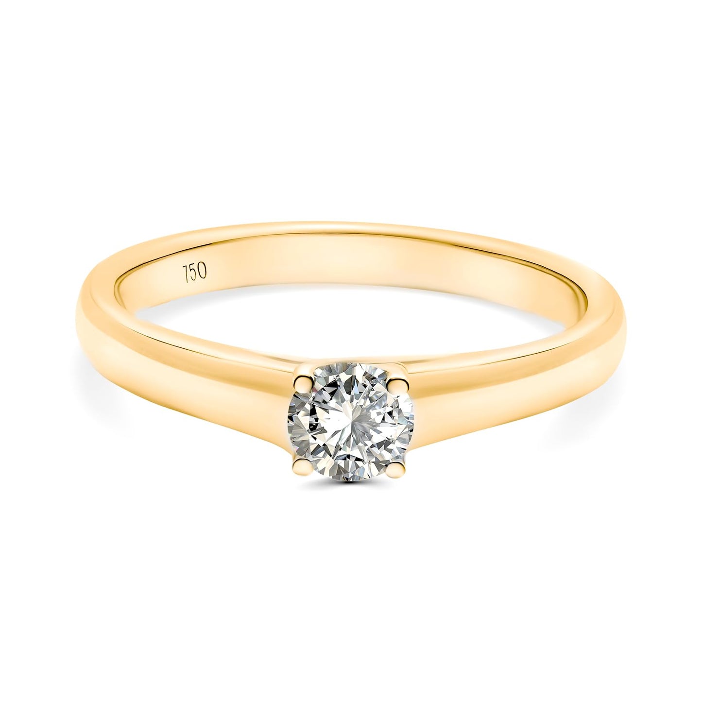 EDELIND engagement ring for women (750 gold) with genuine diamond 0.3ct (GIA) including gift box