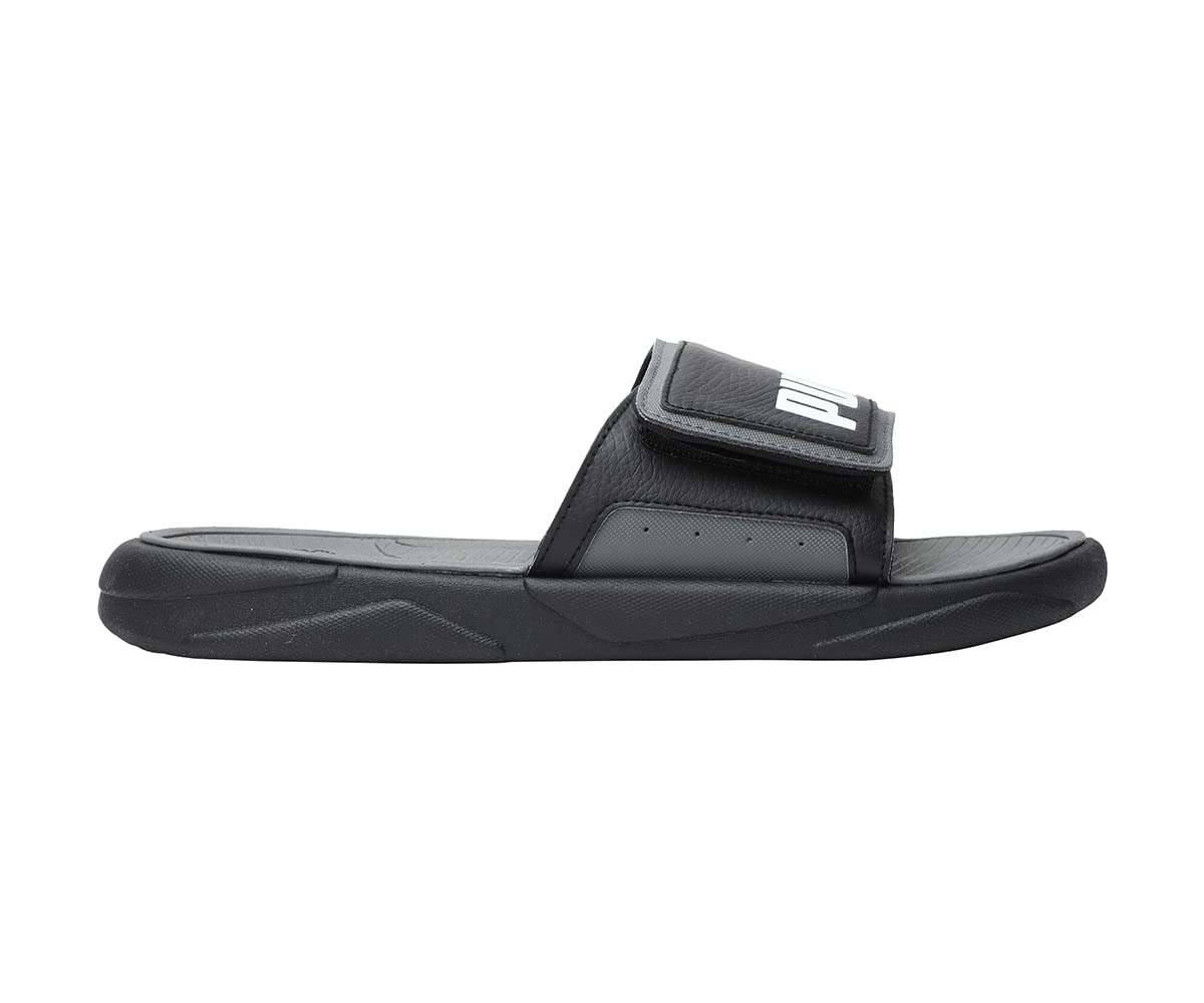 PUMA Black/White Unisex Royalcat Comfort Slide Beach Sandals with EVA Outsole
