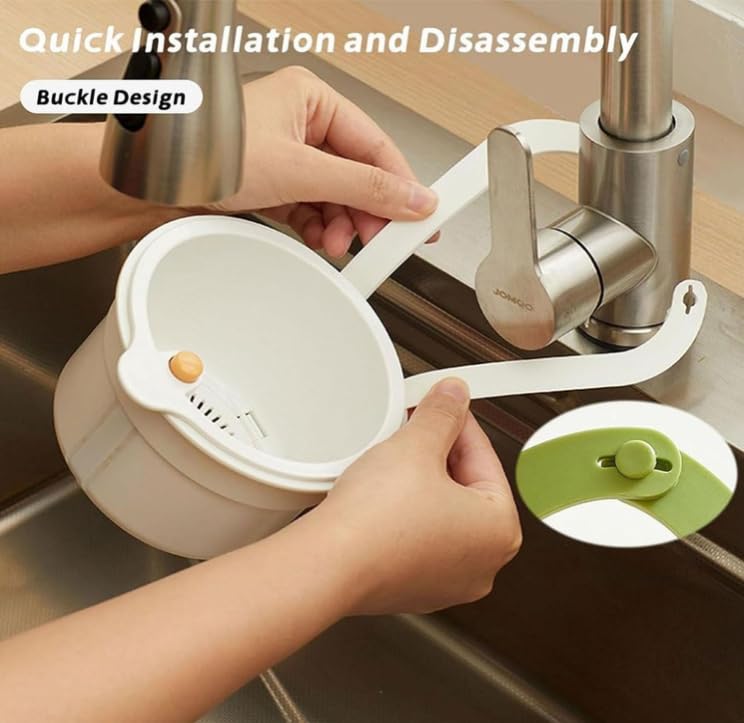 Mciluyaiio Neues Wasserhahn-Hängesieb, Kunststoff-Abtropfkorb für die Küchenspüle, Obstsieb zum Aufhängen am Wasserhahn, Ablage für Küchenutensilien, feines Netz