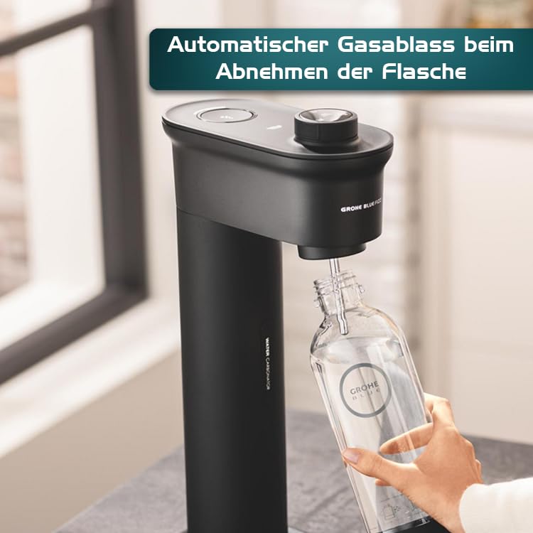 Grohe 'Blue Fizz Advanced' Wassersprudler Set mit CO2-Füllstandsanzeige und Reinigungspulver