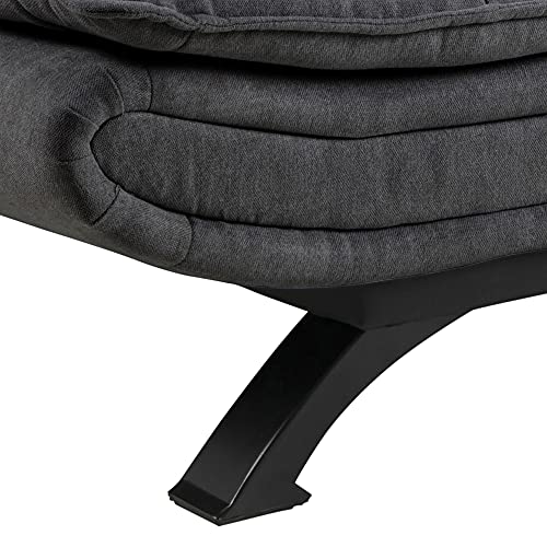 AC Design Furniture 'Jasper' Bettcouch in Dunkelgrau/Schwarz: Schlafsofa mit 3 Liegepositionen