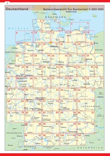 New Road Atlas Germany/Europe 2025/2026: Practical with spiral binding
