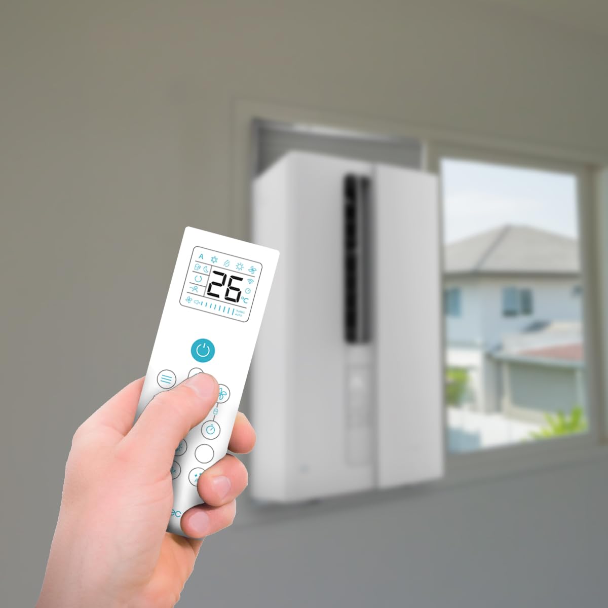 Cecotec Fenster-Klimaanlage mit Fernbedienung: 9000 BTU, Touch-Bedienung und LED-Anzeige