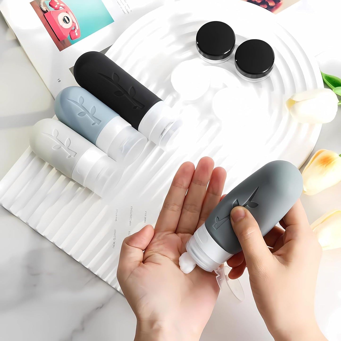 Silikon Reiseflaschen-Set zum Befüllen (18 Stück): TSA-Genehmigt - Reise Gadgets
