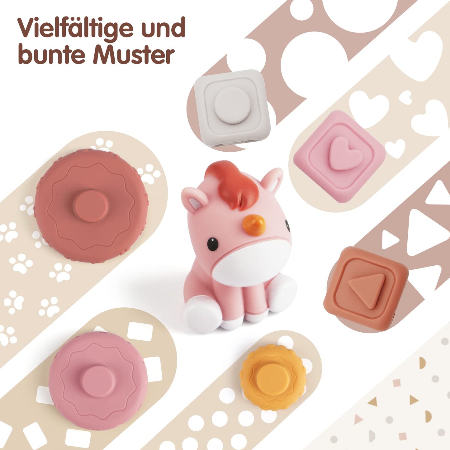 Baby teething toys (13 pieces): building circles and blocks, stacking & nesting