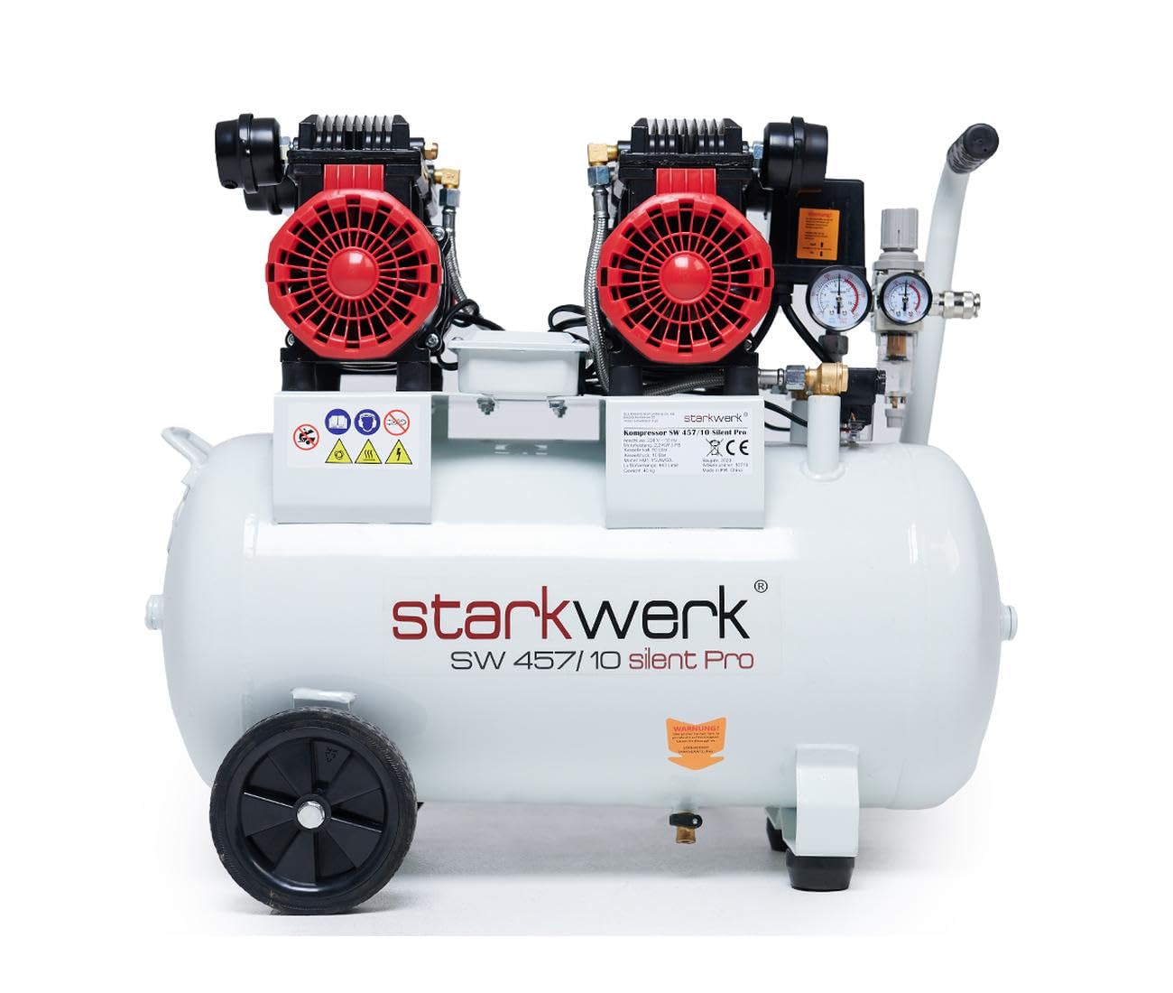 STARKWERK air compressor (SW 457/10) including pressure reducer and water separator: 10 bar, 50 liters