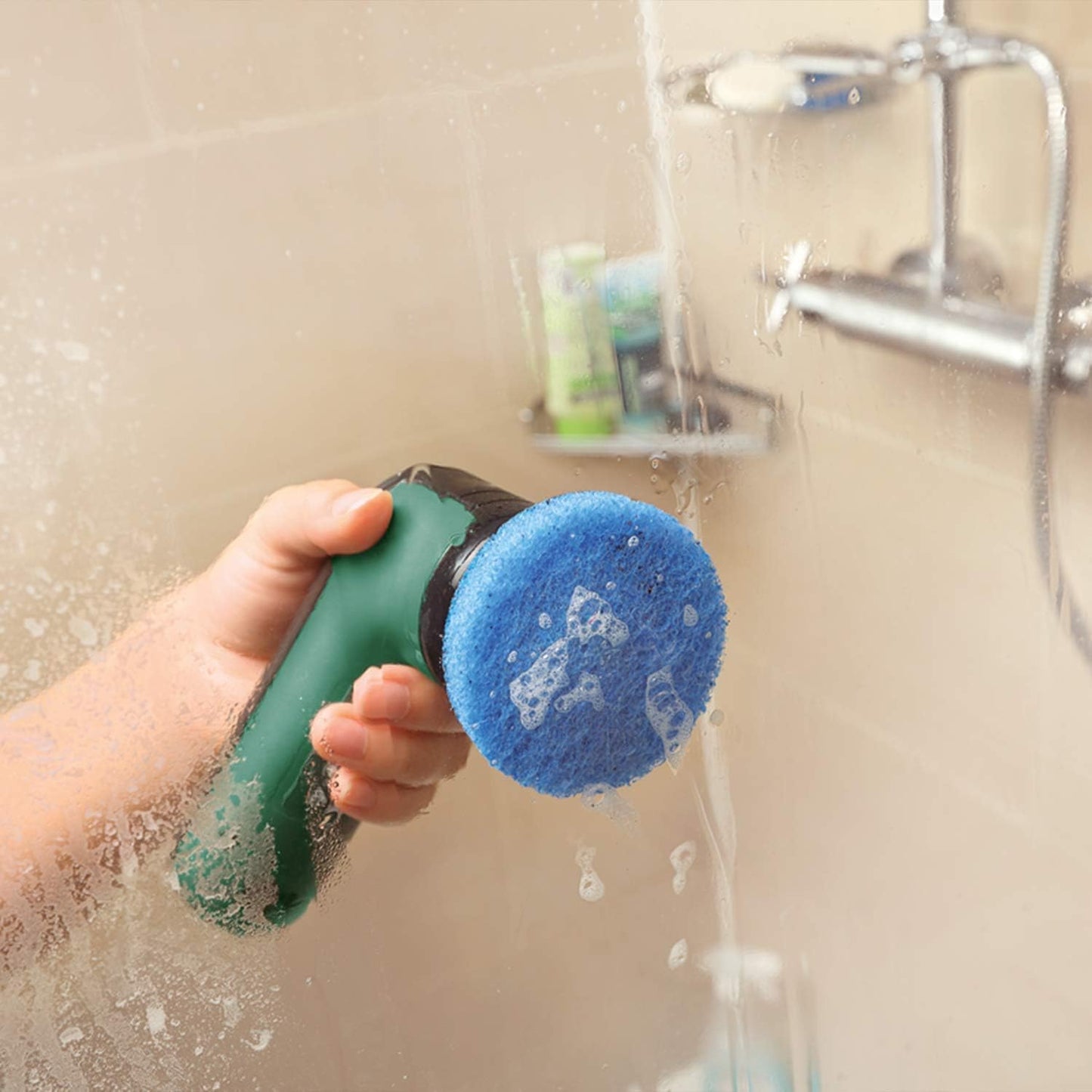 Bosch Home and Garden Akku-Reinigungsbürste mit 4 Reinigungsaufsätze, USB-Aufladung
