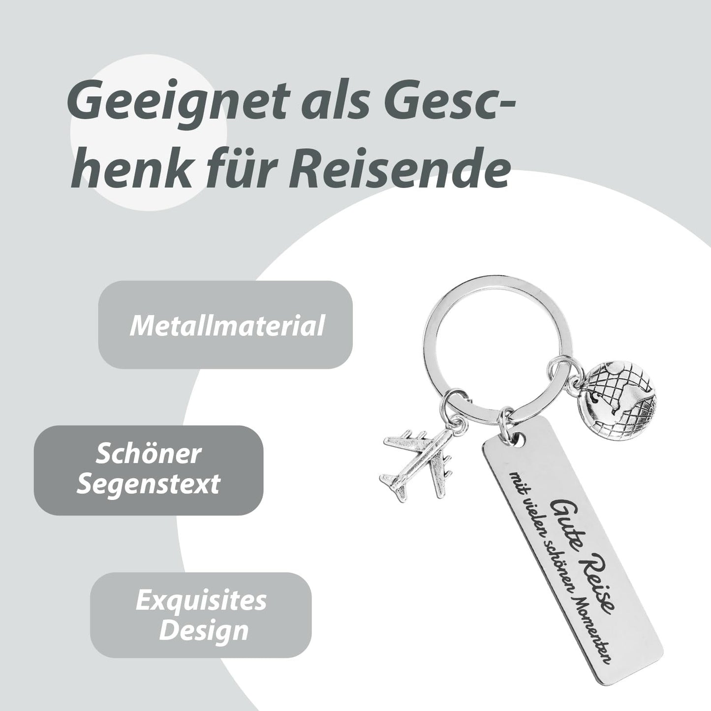 Keychain gift 'Have a good trip with many beautiful moments' for travelers