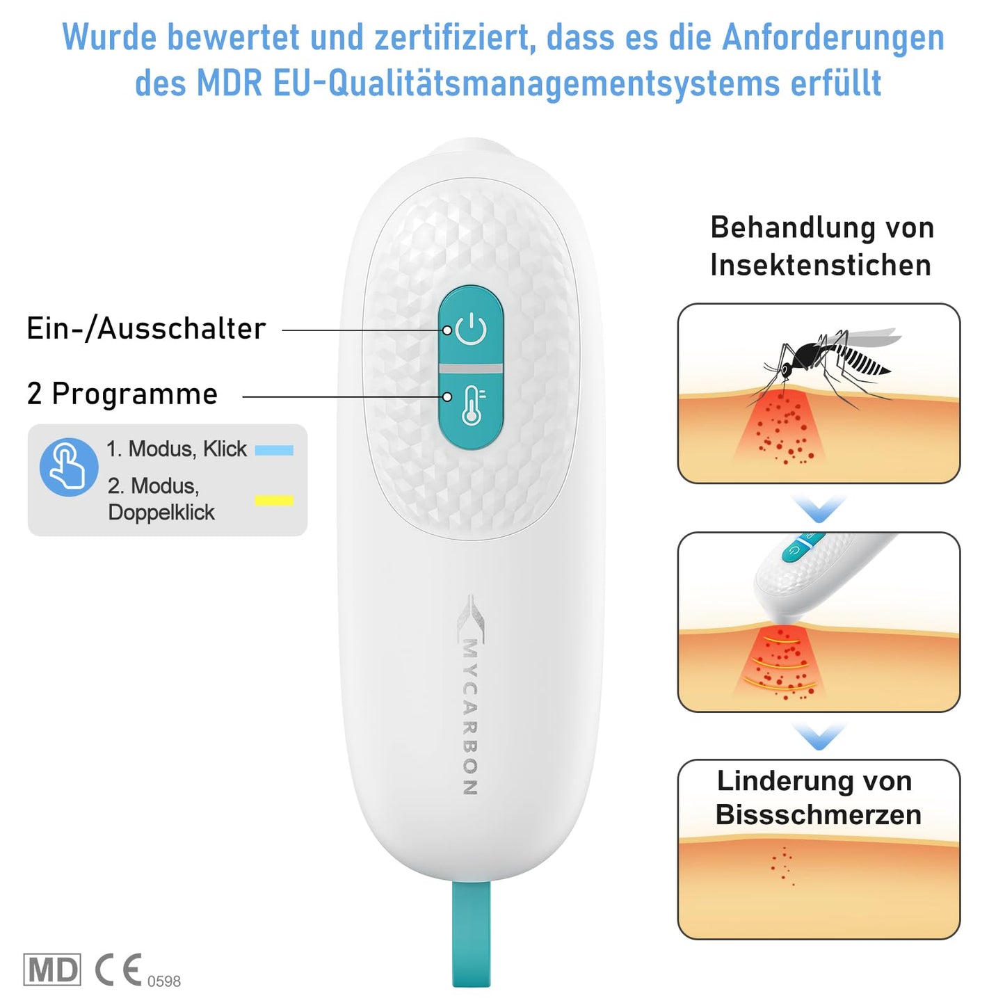 MYCARBON Insect Bite Healer: Heat Stick Treatment of Itching & Pain & Swelling