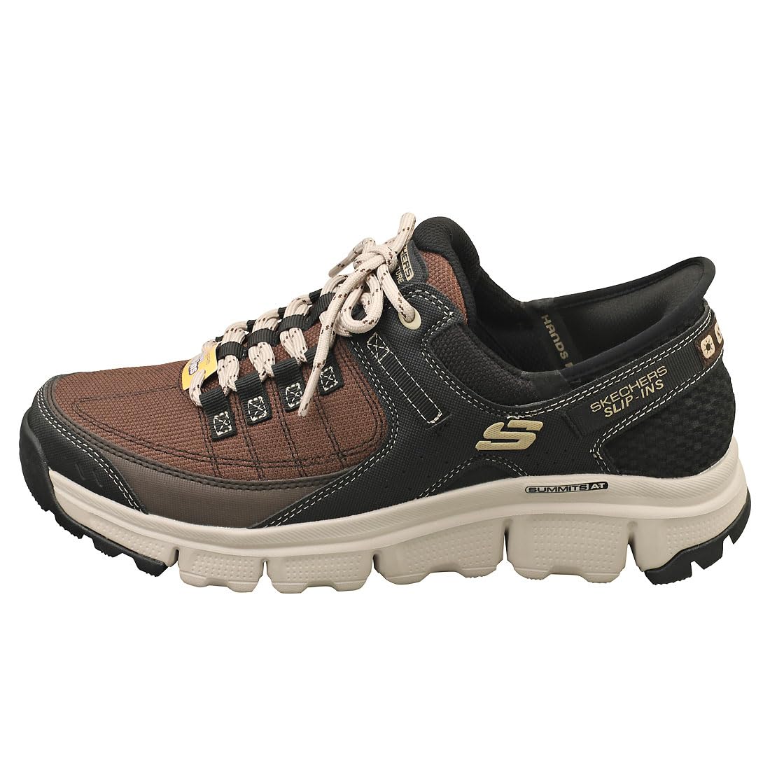 Skechers Slip-Ins Summits Herren Sneaker: Braunes Synthetisches Netzgewebe