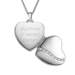 AMOONIC Medaillon 'Herz' zum Öffnen für Bilder - Silber 925: Foto Amulett-Halskette mit Gravur | Liebesgeschenk