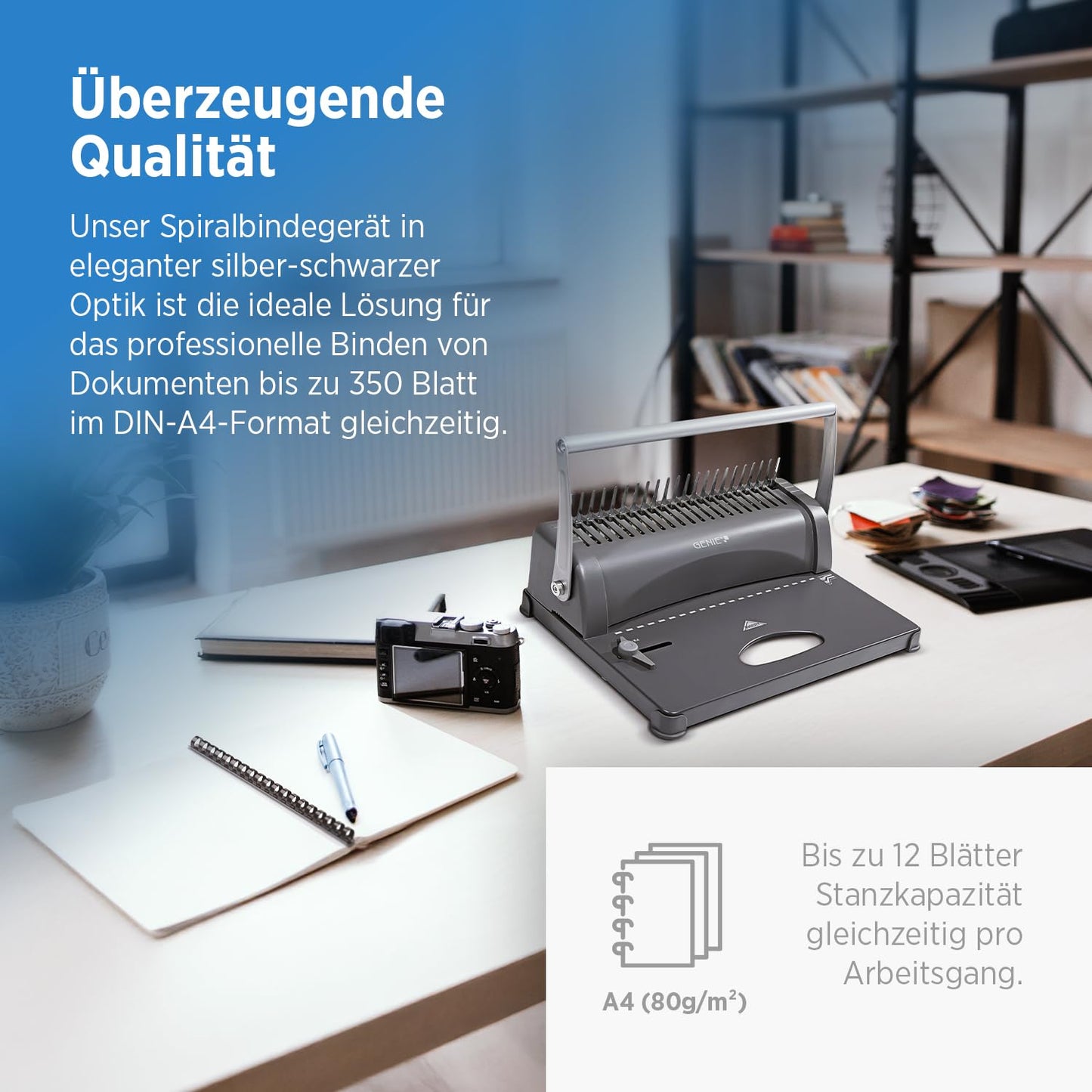 Genie (CB 850) Stanz- & Spiralbindegerät inkl. 75-teiligem Zubehör-Set
