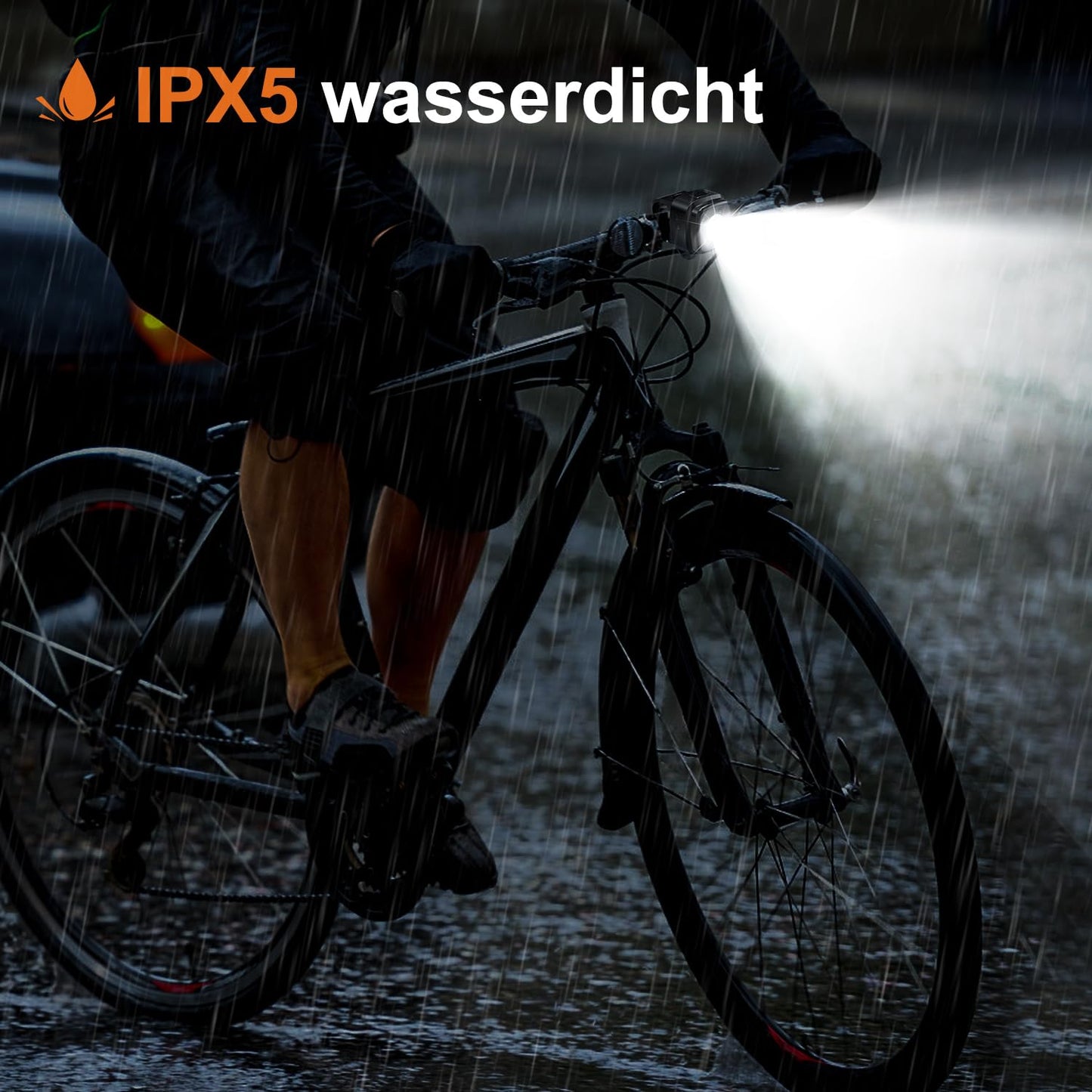 Antimi bicycle light set: LED IPX5 front and rear light, USB Type-C