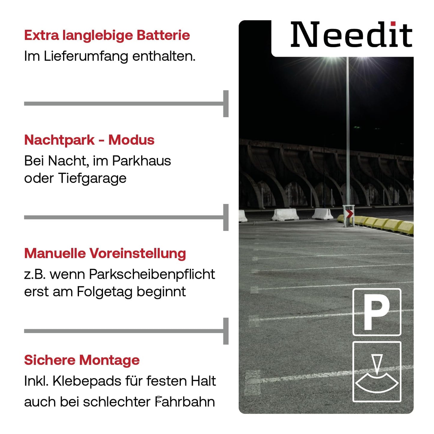 PARK LITE Elektronische Parkscheibe mit Zulassung vom Kraftfahrt-Bundesamt: Digitale Parkuhr mit 2 Displays