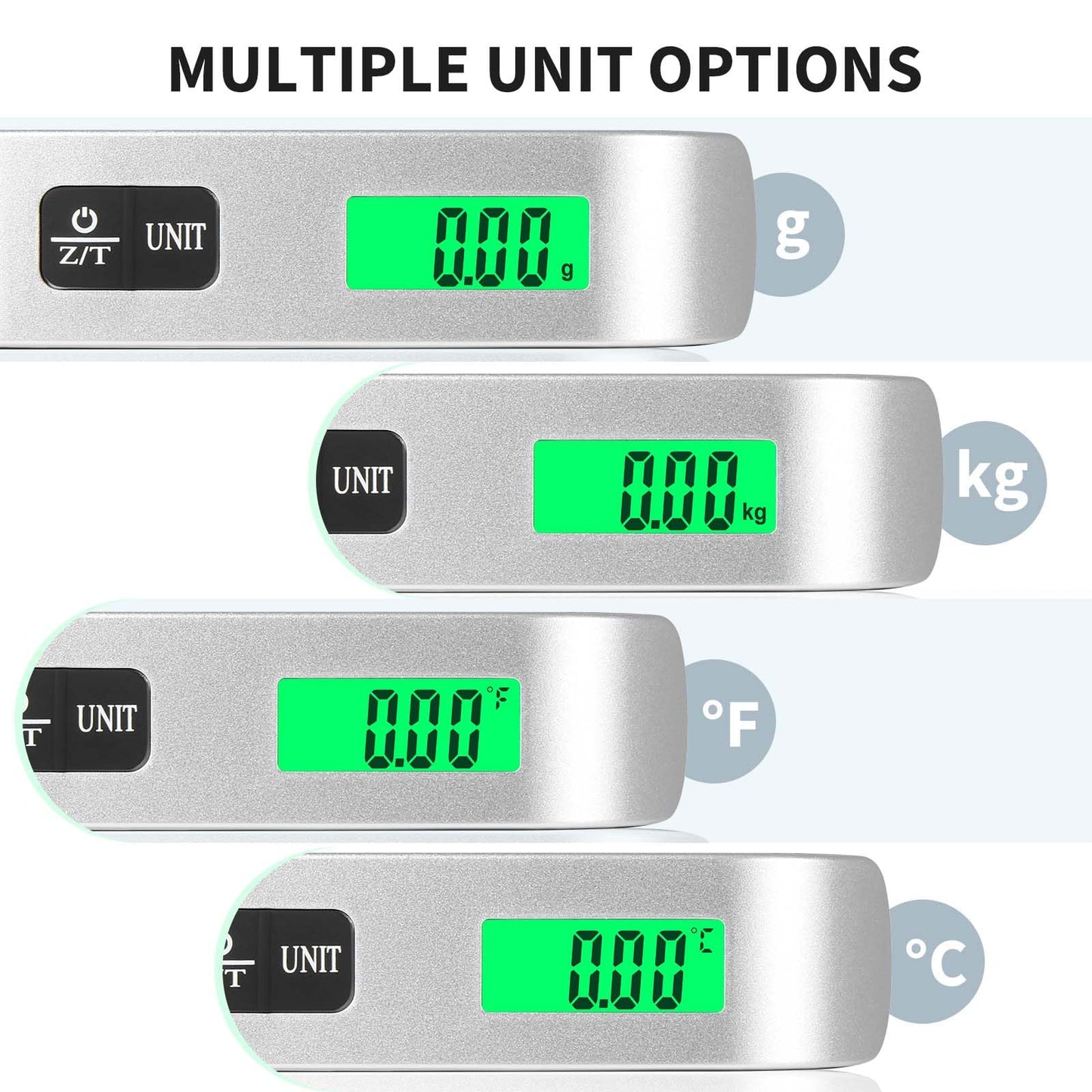 Digitale Koffer - Gepäck - Hängewaage mit Temperatursensor & Tara-Funktion: bis 50kg