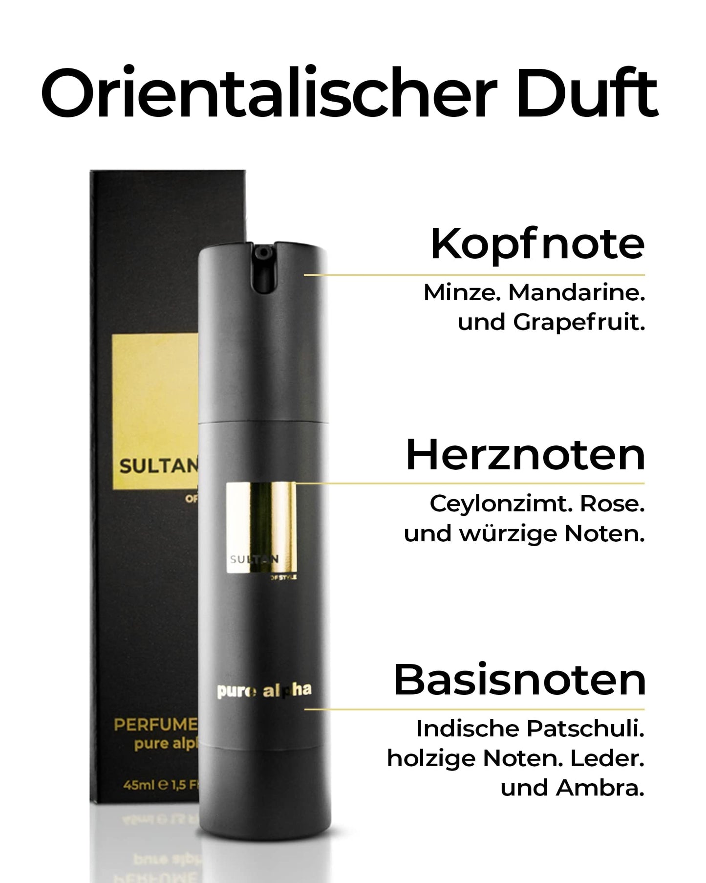 Sultan of Style 'Pure Alpha' Parfum Oil Herren | Würziger & Frischer Duft: 100% Alkoholfrei