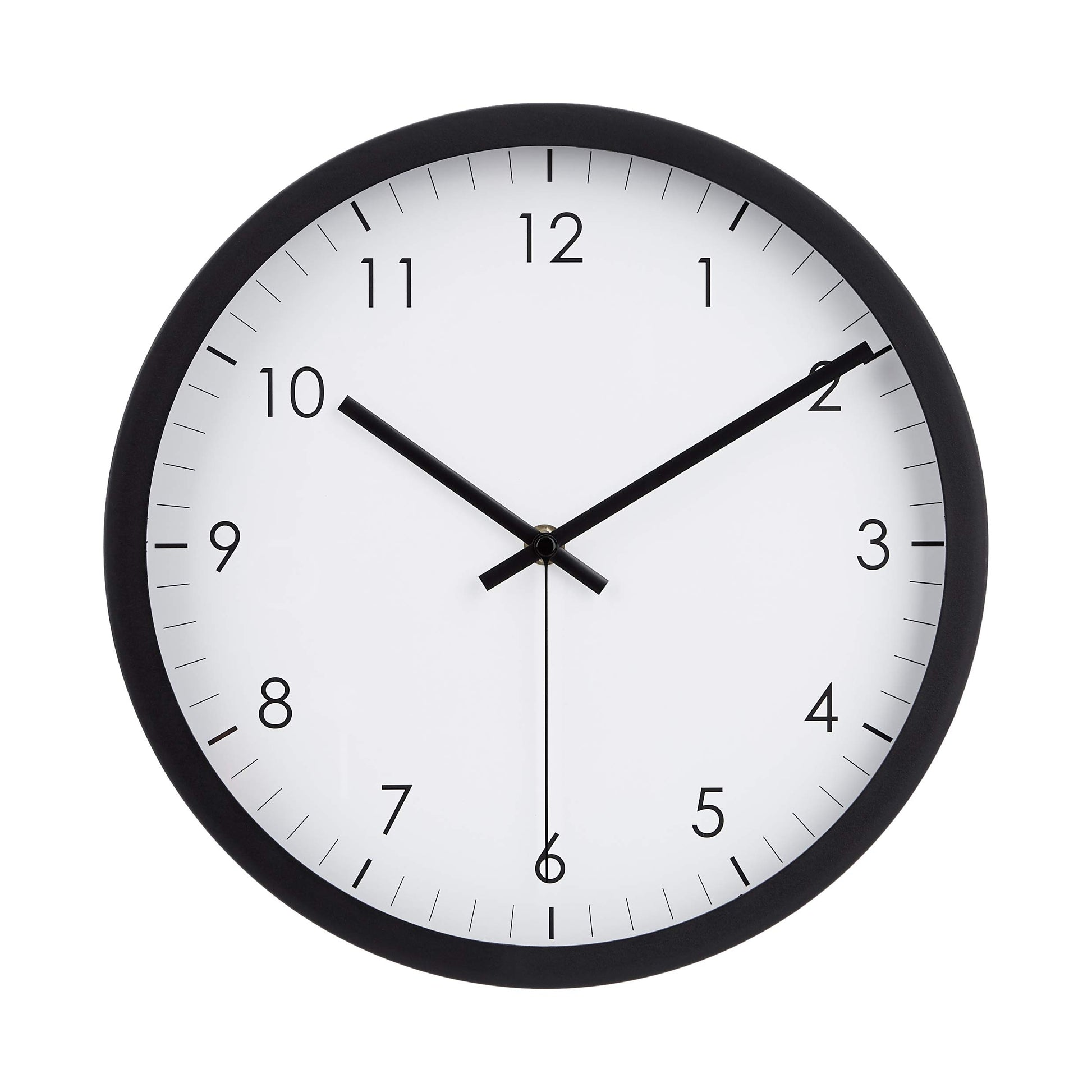 Amazon Basics Wanduhr (30cm): Batteriebetrieben, Rund, Leicht Ablesbar, Lautlose