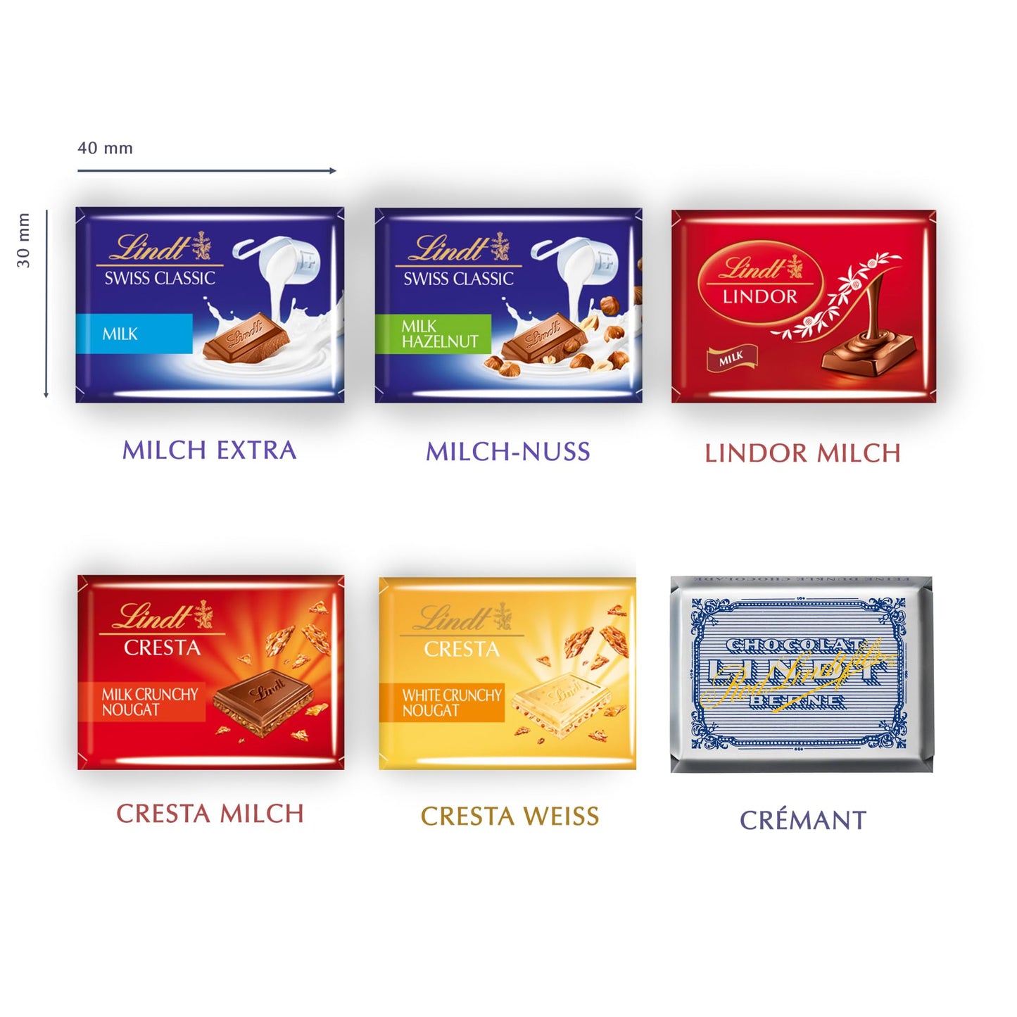 Lindt Chocolate Swiss Napolitains (1 kg): Milk chocolate mini bars