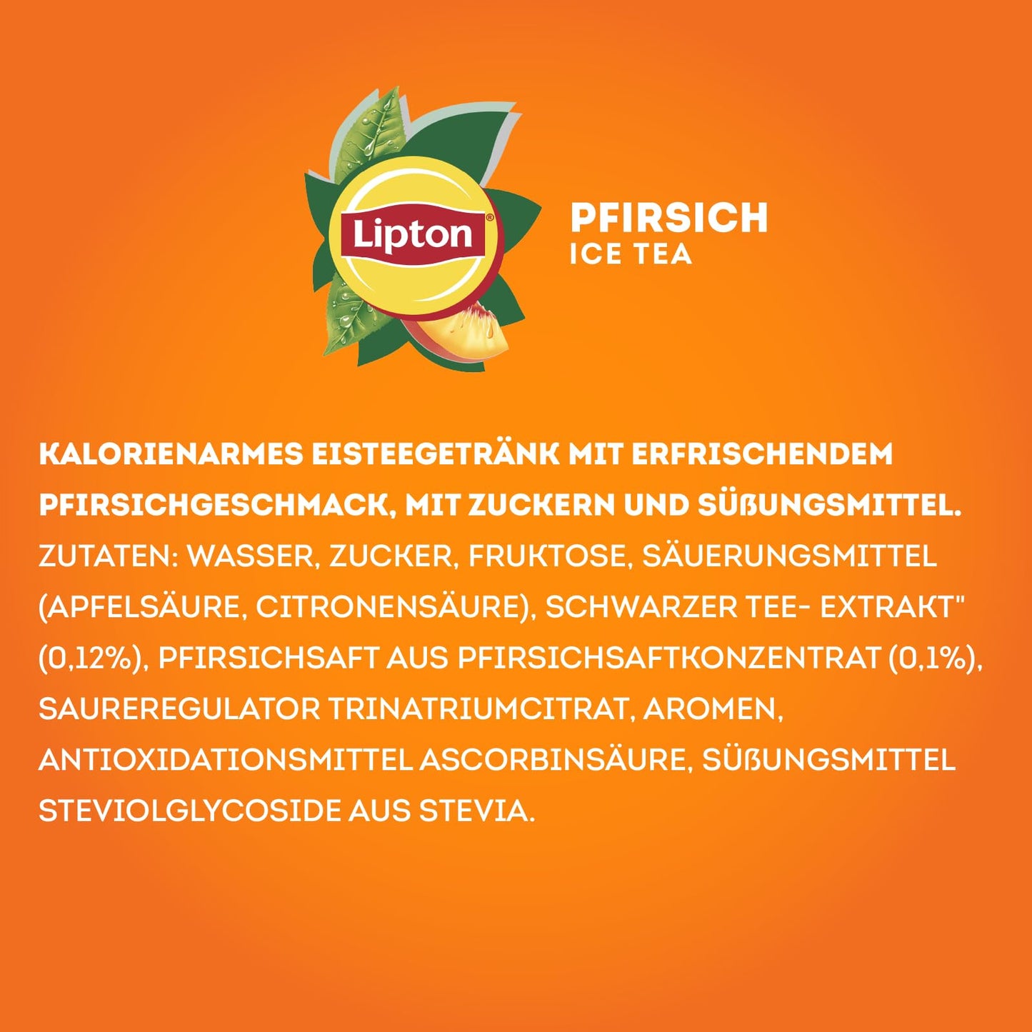 Lipton Ice Tea - Peach (6x 0.5l): Eistee mit Pfirsich Geschmack | EINWEG-Pfand