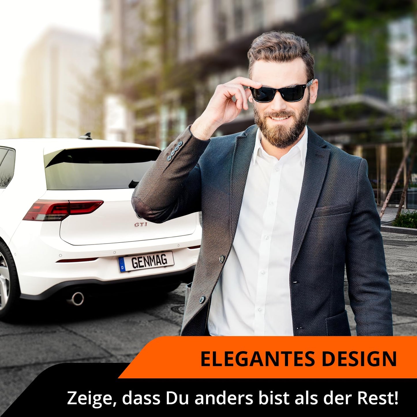 GENMAG® Kennzeichenhalter - Rahmenlos (Legal & Universal) für 2 Kennzeichen