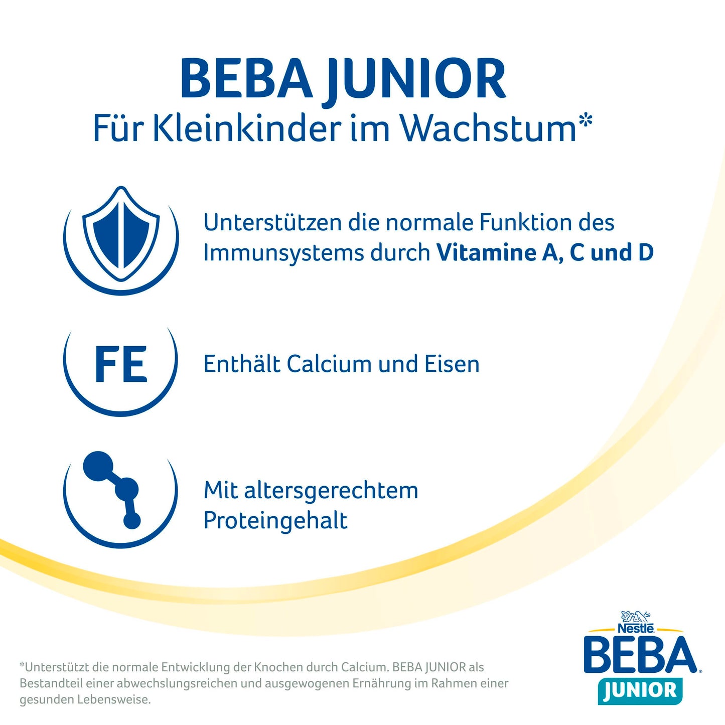 BEBA Junior 2+ Milchgetränk (3x 800g) ab dem 2. Geburtstag: Babynahrung mit HMO 2'-FL