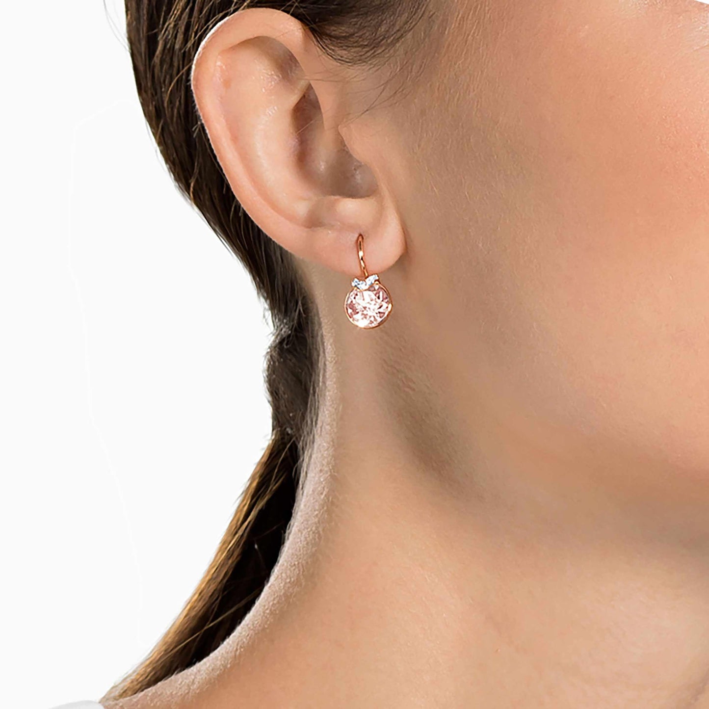 Swarovski Bella V Drop earrings with rose gold alloy layer