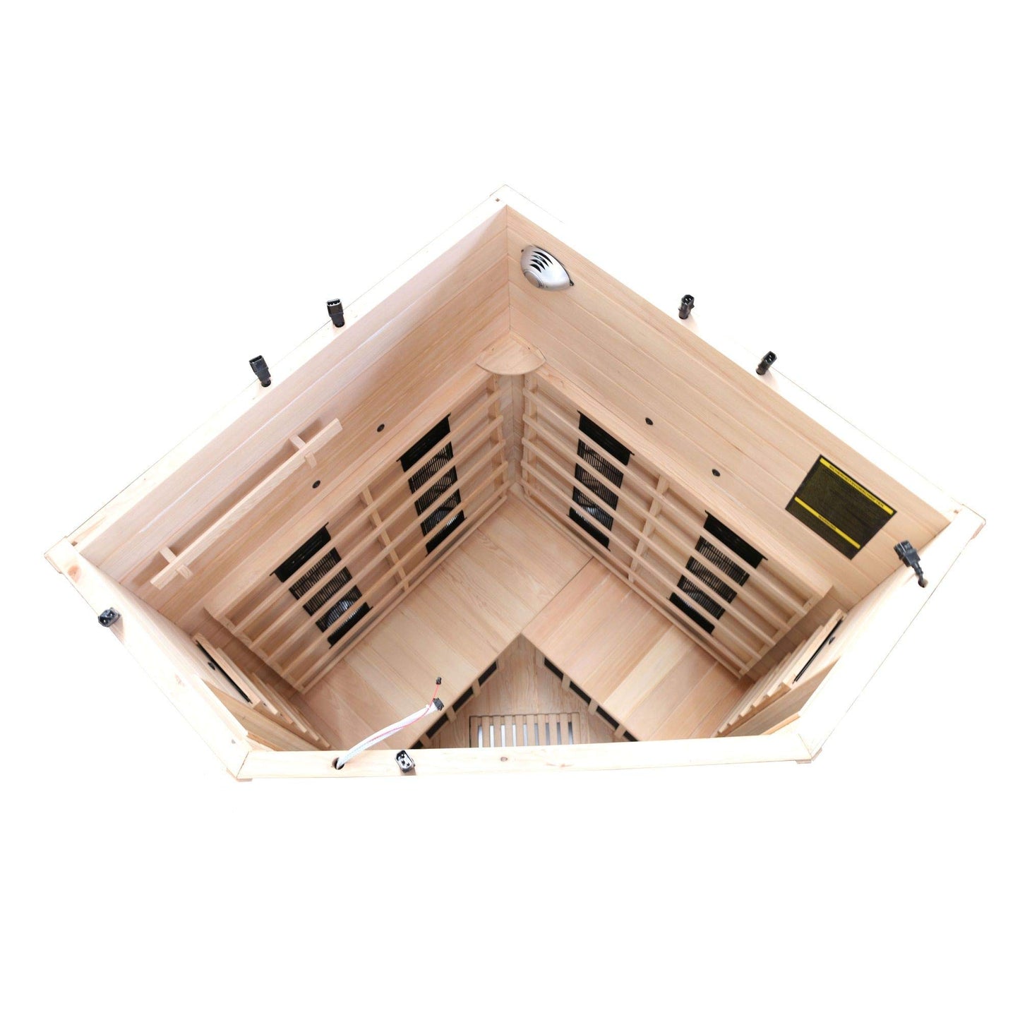 Dewello® Infrarotsauna 'Lakefield 3' (140x140cm) für 2-3 Personen aus Hemlock-Holz, LED, Bluetooth