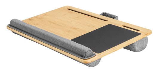RICOO Laptopkissen Knietablett mit Kissen XXL Betttablett Laptoptisch Bambus & Mauspad Schoß Kissentablett LA0035 Notebook Laptop Unterlage Lapdesk Ständer Computer Tablett-Tisch für Couch Bett Sofa