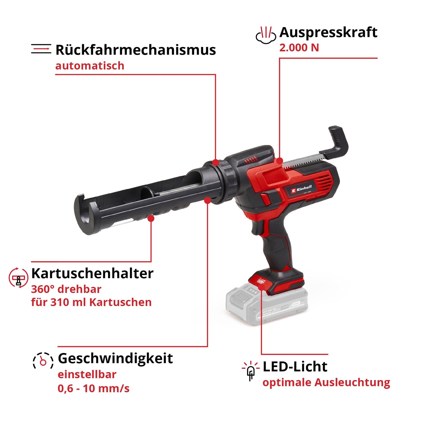 Einhell Akku-Kartuschenpistole (TE-SG 18/10) Li-Solo Power X-Change ohne Akku