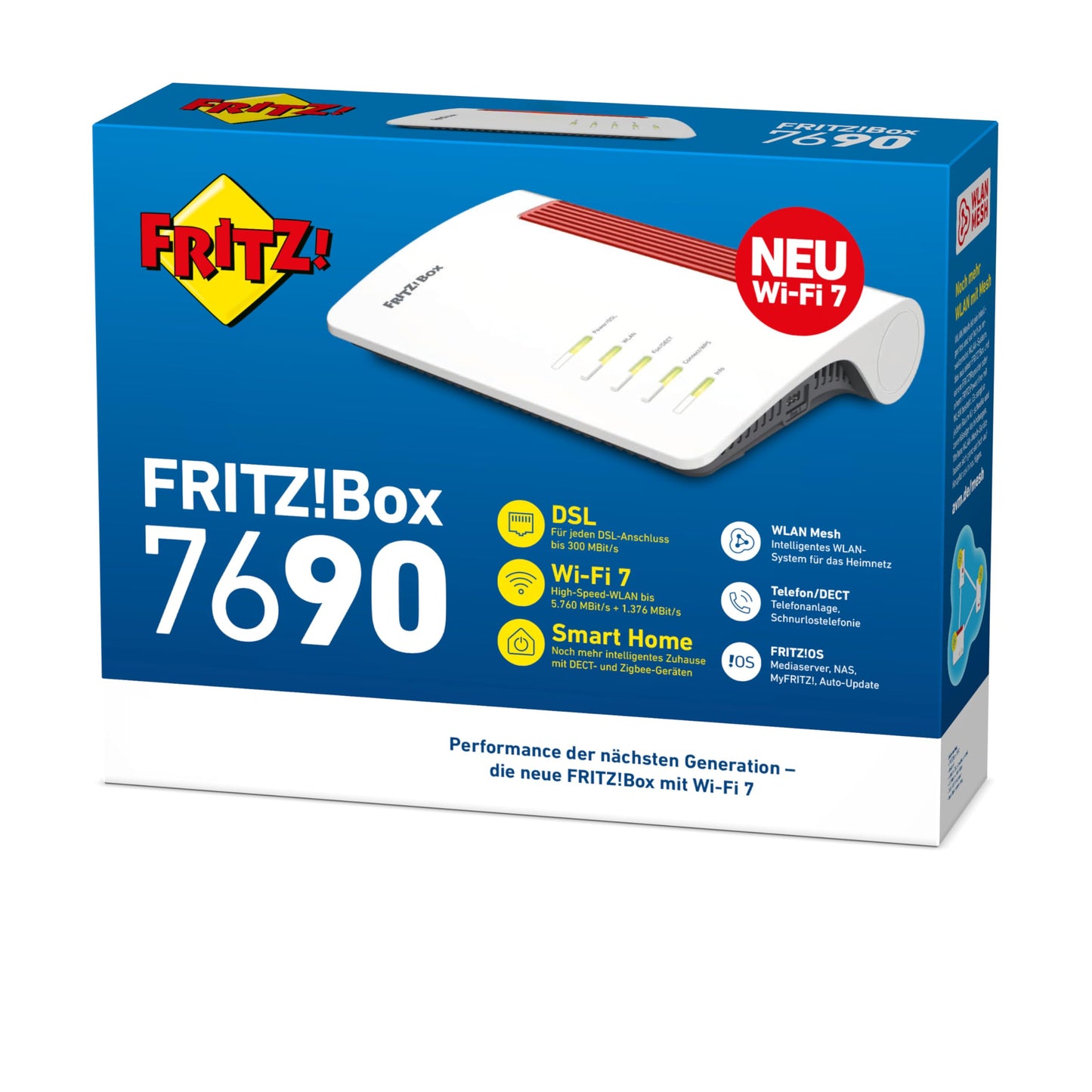 FRITZ!Box 7690 (Wi-Fi 7 DSL router with 5,760 MBit/s (5GHz) - DECT basis