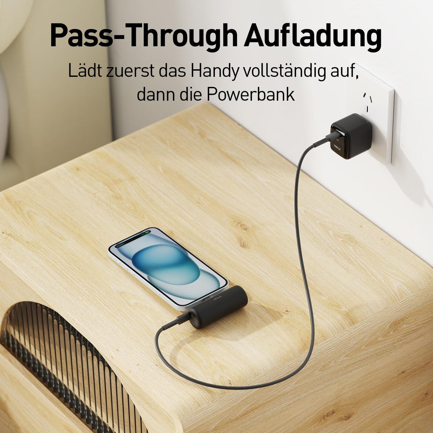 iWALK Mini-Powerbank (4500mAh) mit USB-C-Anschluss: Kompatibel mit iOS & Android-Geräte