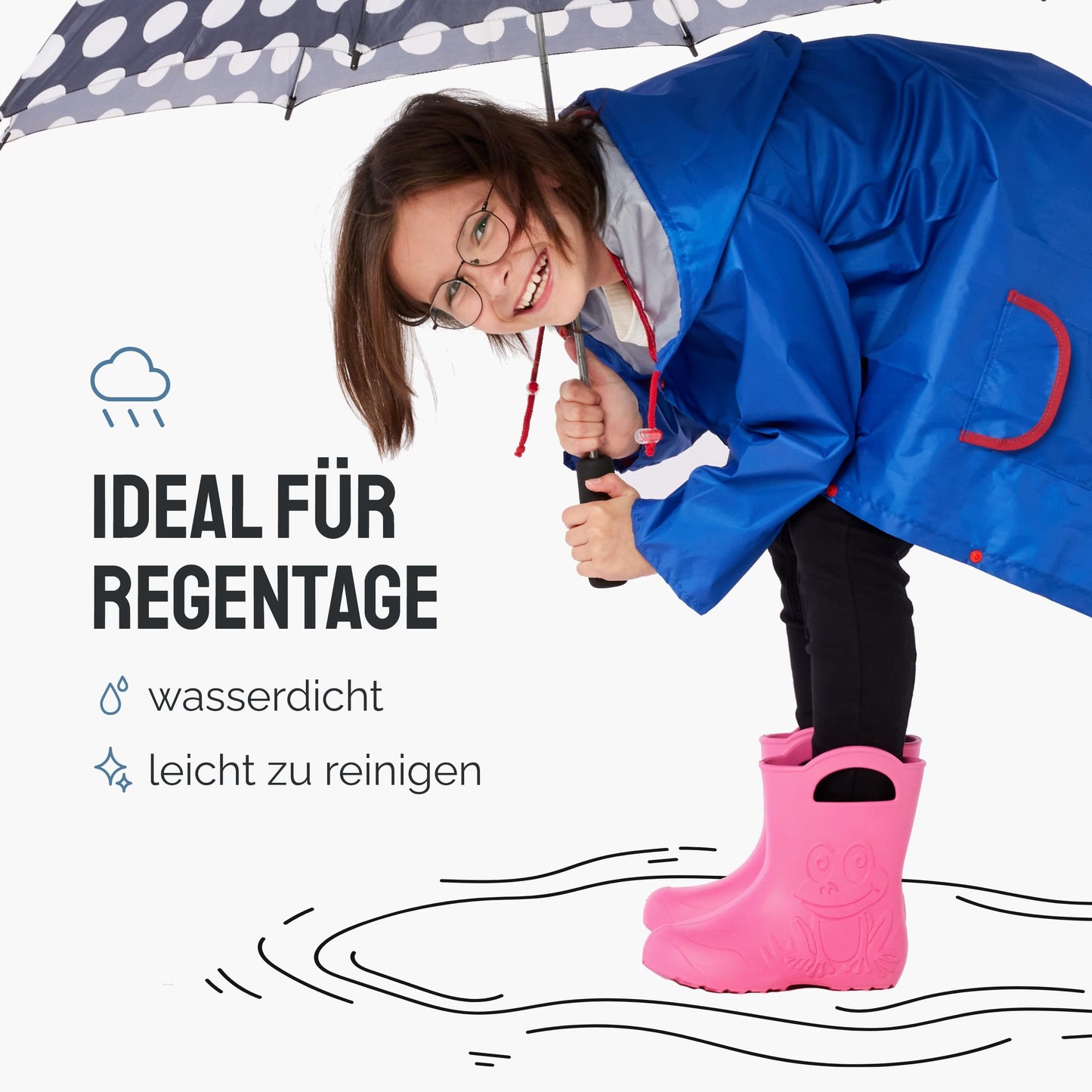 LADEHEID Eva children's rubber boots for boys and girls: Waterproof rain boots