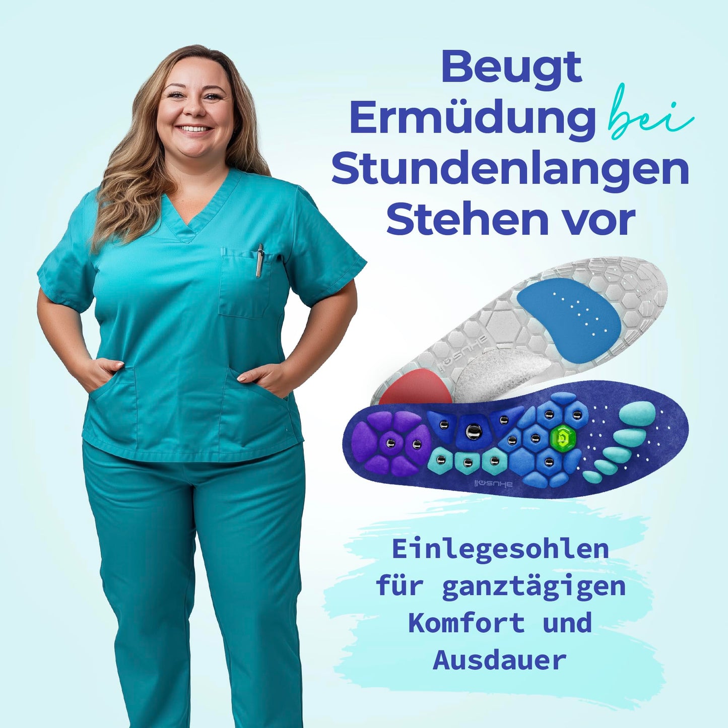 Akusoli magnetic insoles against heel spurs & flat feet: Can be cut to size