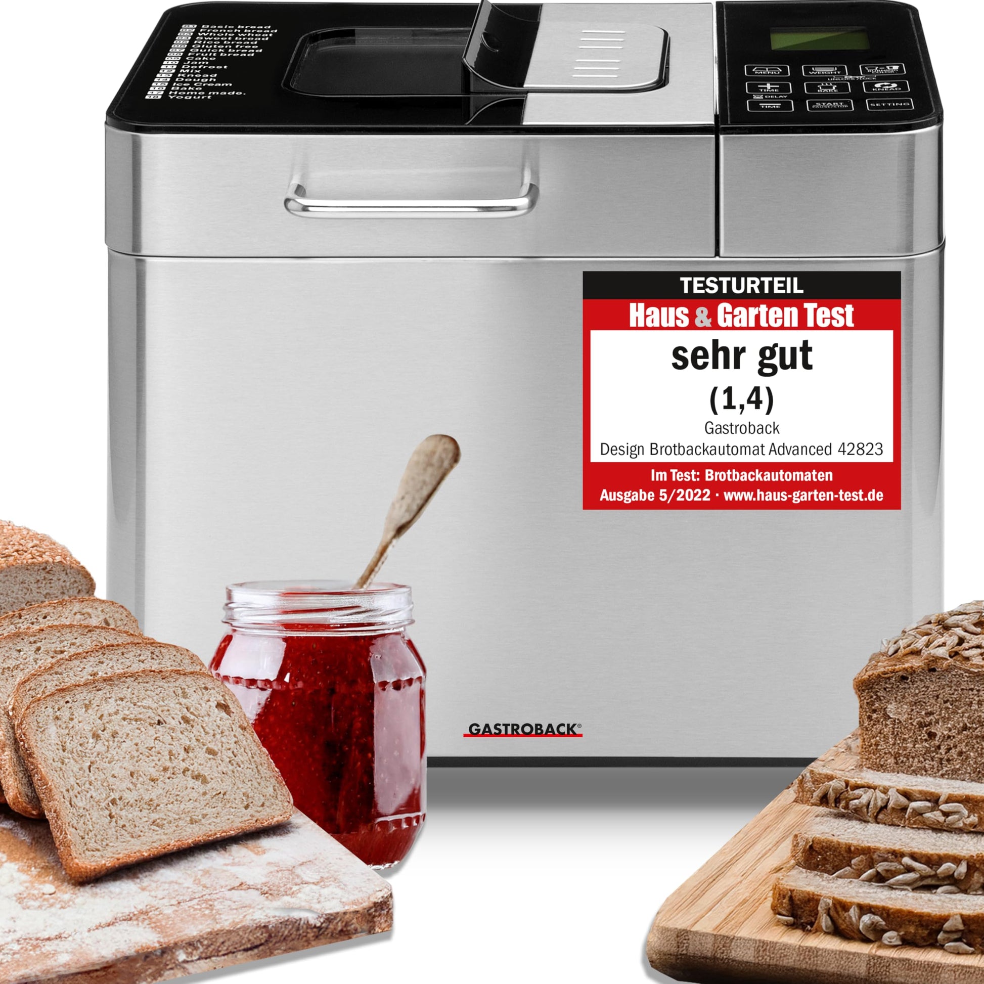 GASTROBACK Vollautomatisches Brotbackautomat Advance -  Brotbackmaschine | Timer-Funktion, Zutatenfach