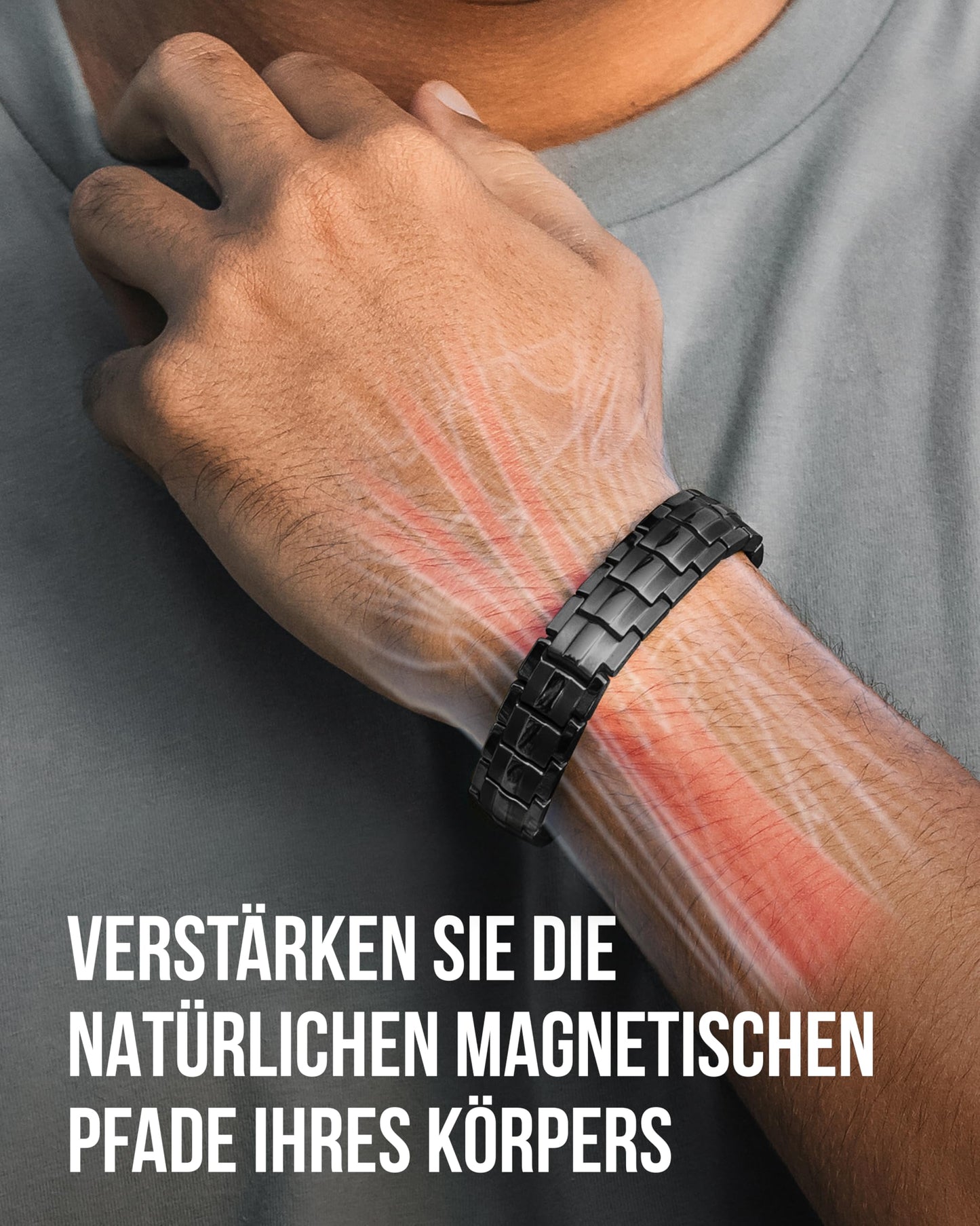 MagnetRX® Magnet Armband für Herren aus leichtem Titan, 5.000 Gauss