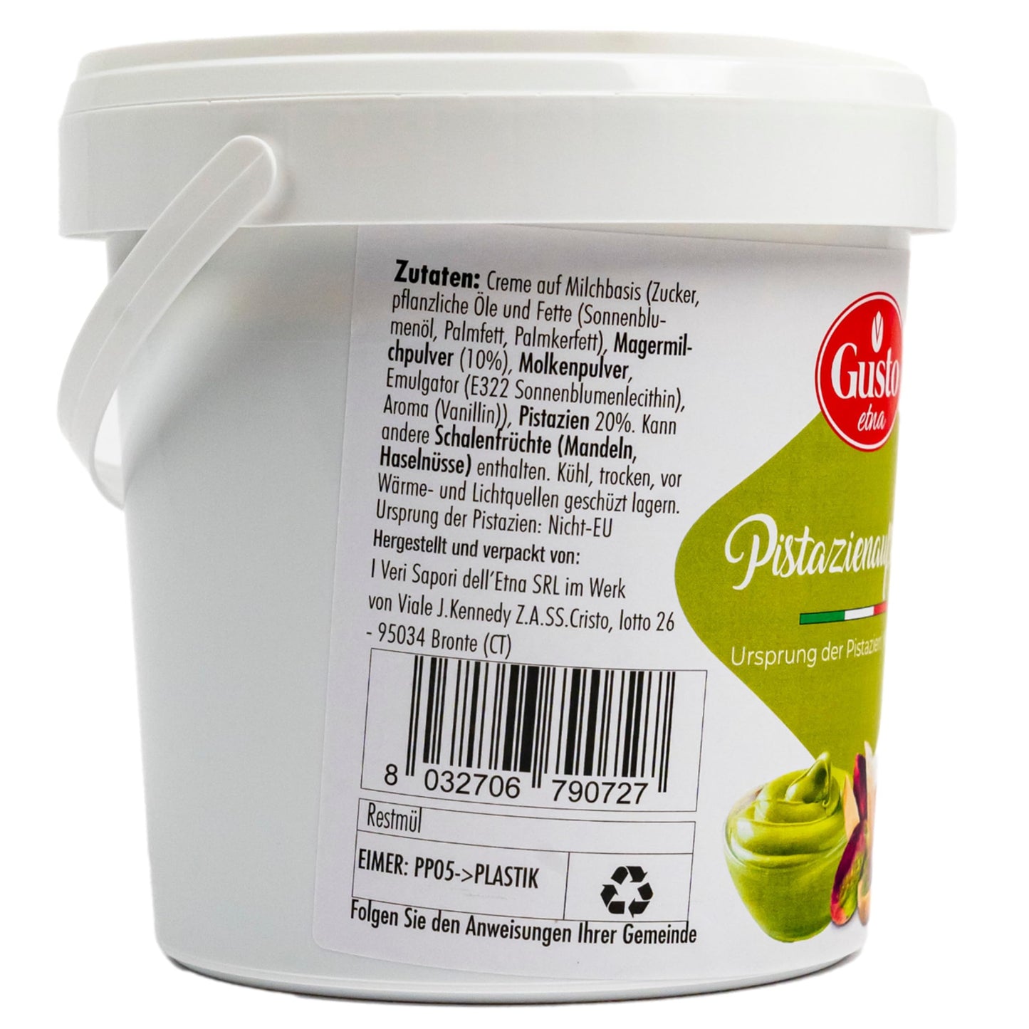 Pistaziencreme (1kg) aus Italien/Sizilien | Brotaufstrich, Desserts oder für Dubai Schokolade
