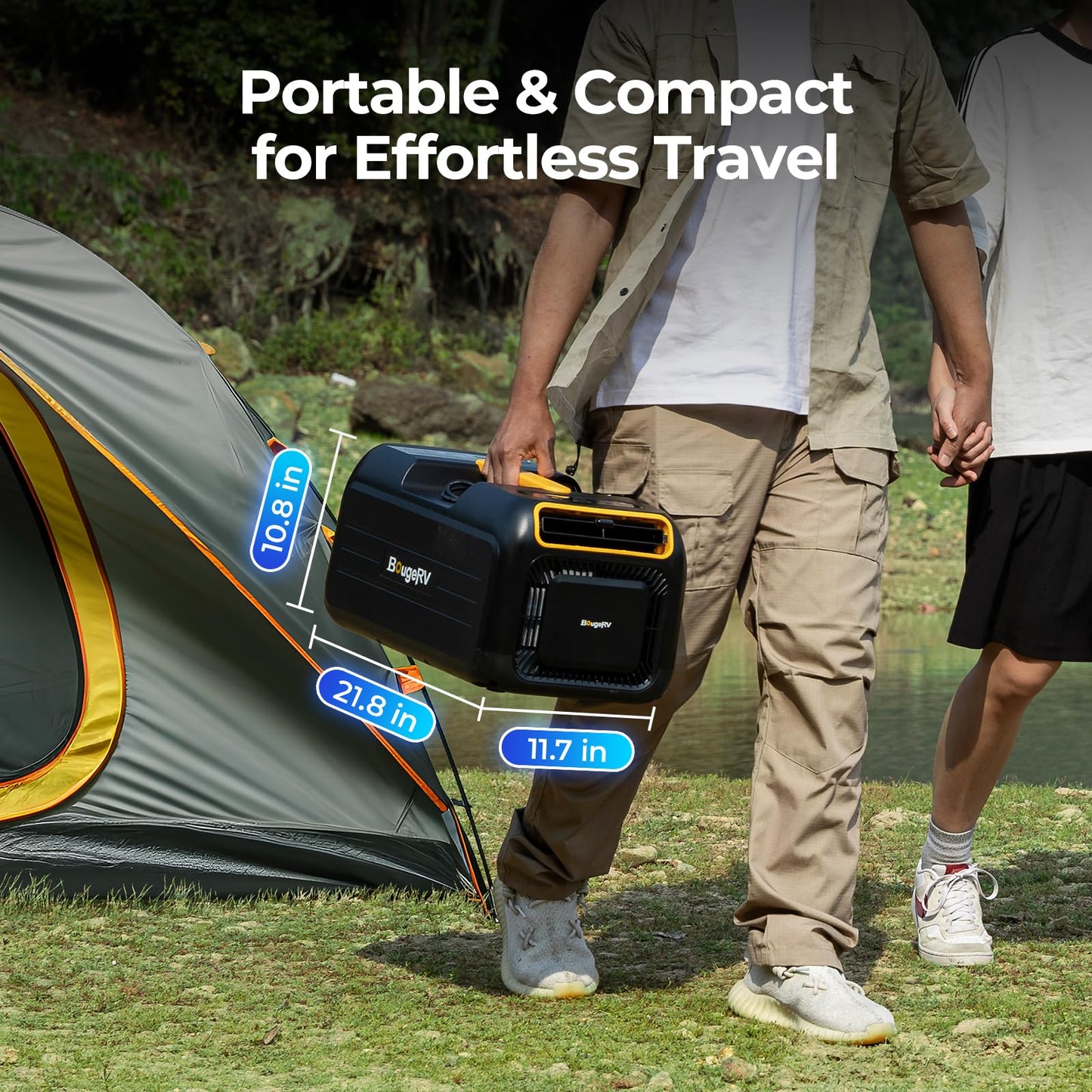 BougeRV 5-in-1 Portable Air Conditioner (3500BTU) with Handle: Suitable for RVs, Camping