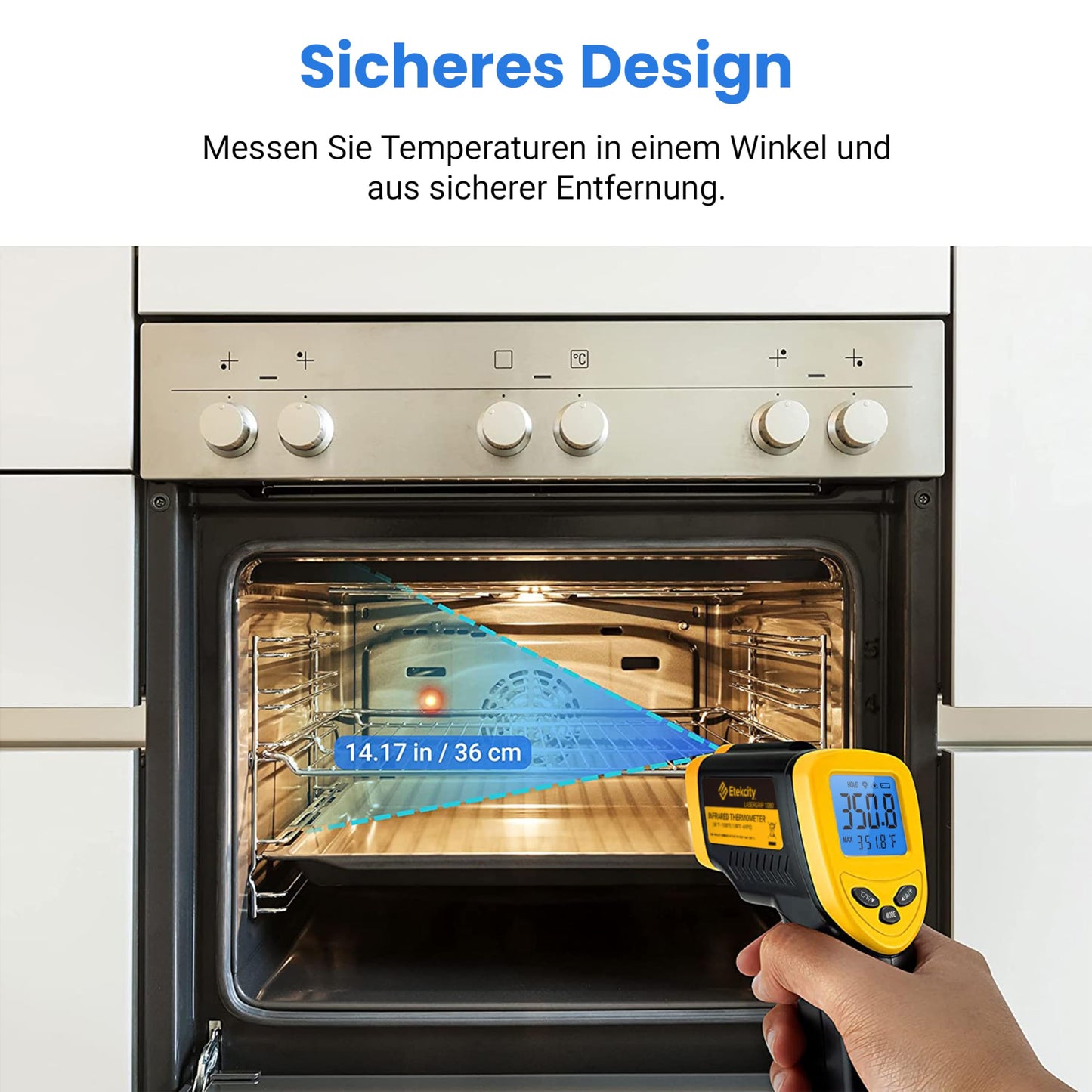 Industrie Digital Infrarot Thermometer -50 bis +610°C mit LCD Beleuchtung (Nicht für Menschen)