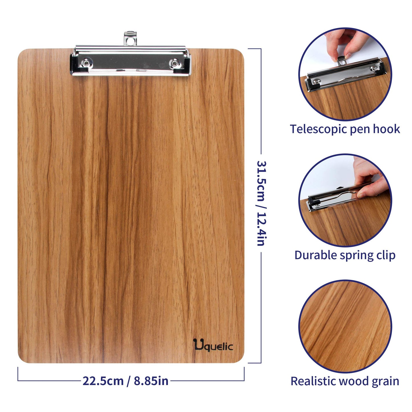 Luxus Holz Clipboard-Schreibbrett mit robustem Clip und Loch zum Aufhängen