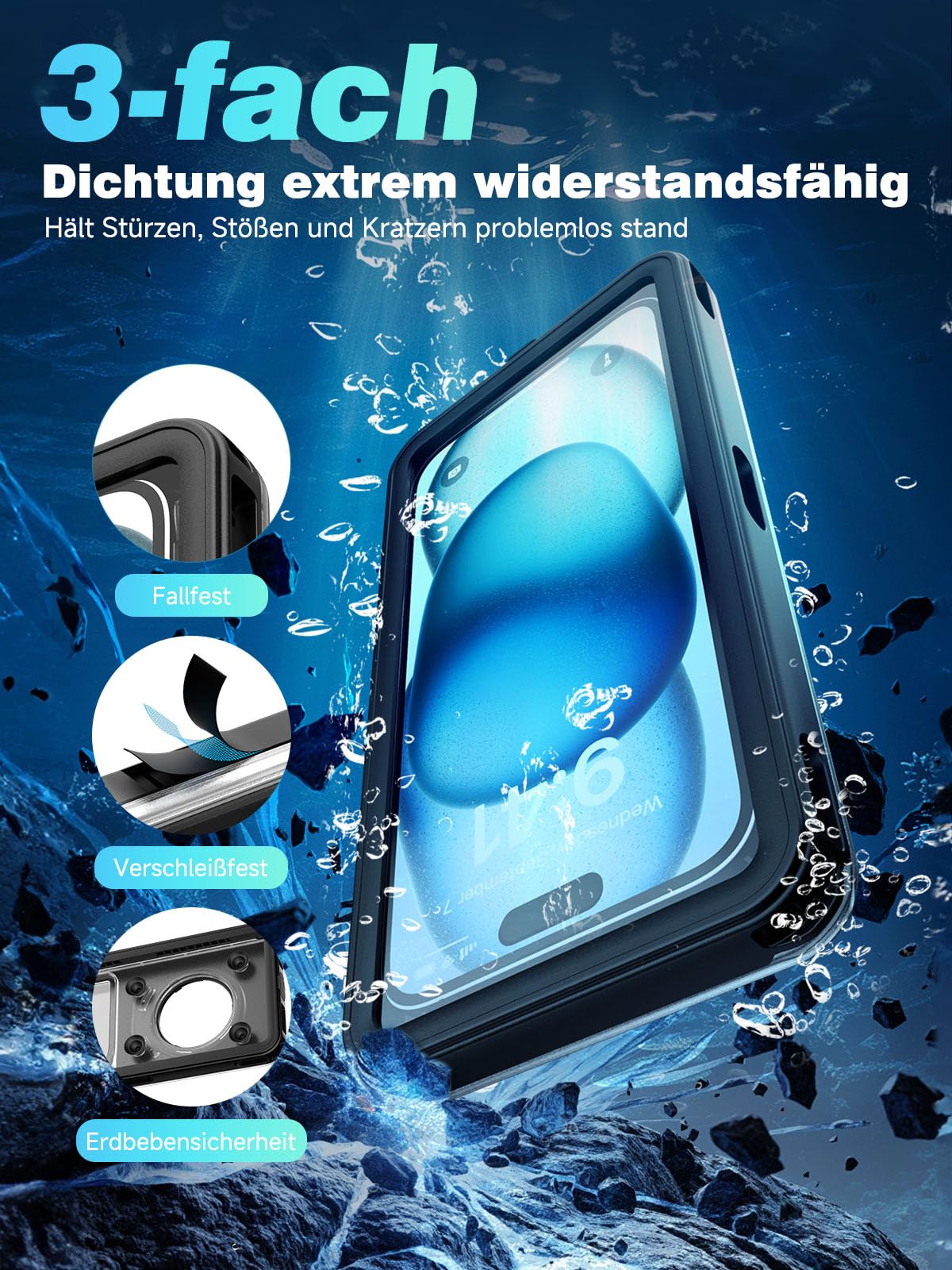 Universal Waterproof Underwater Smartphone Case 'Upgraded' IPX8 up to 6.9 inches