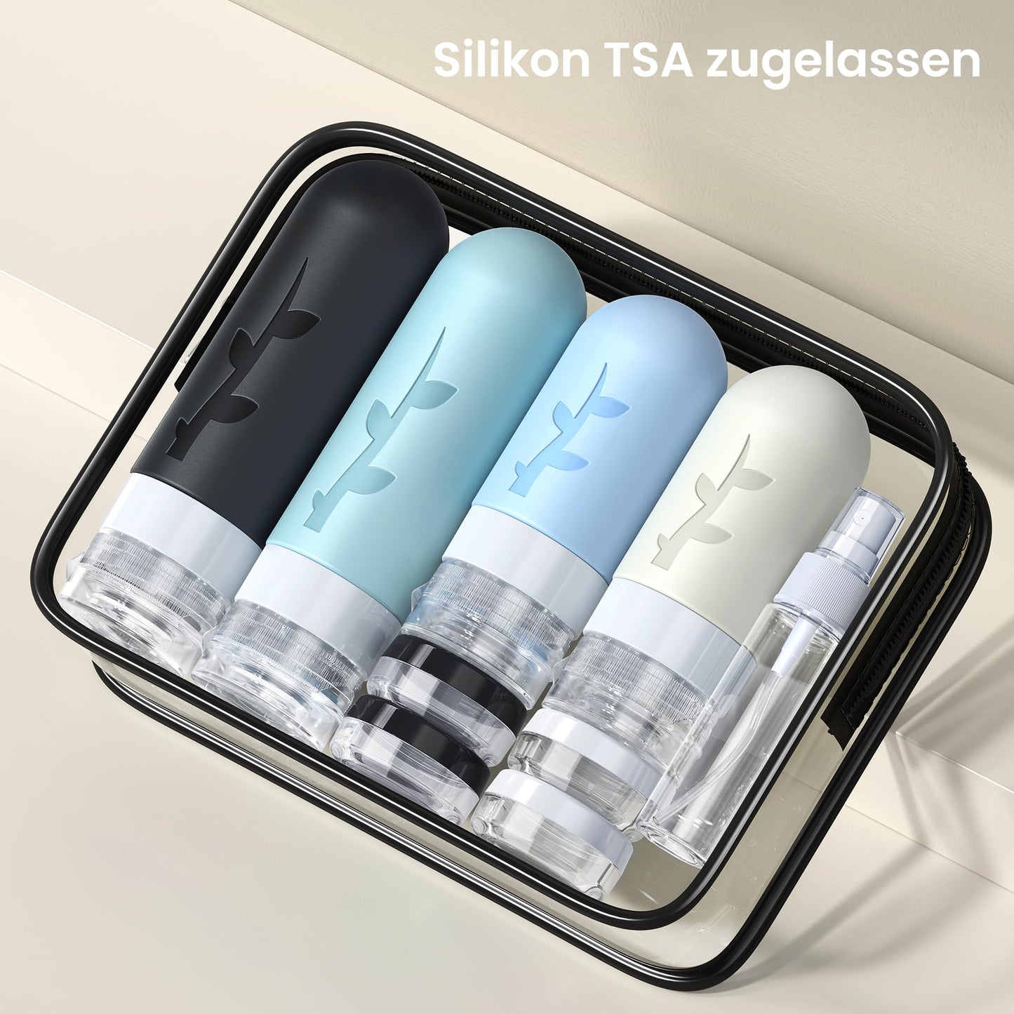 Silikon Reiseflaschen-Set zum Befüllen (18 Stück): TSA-Genehmigt - Reise Gadgets