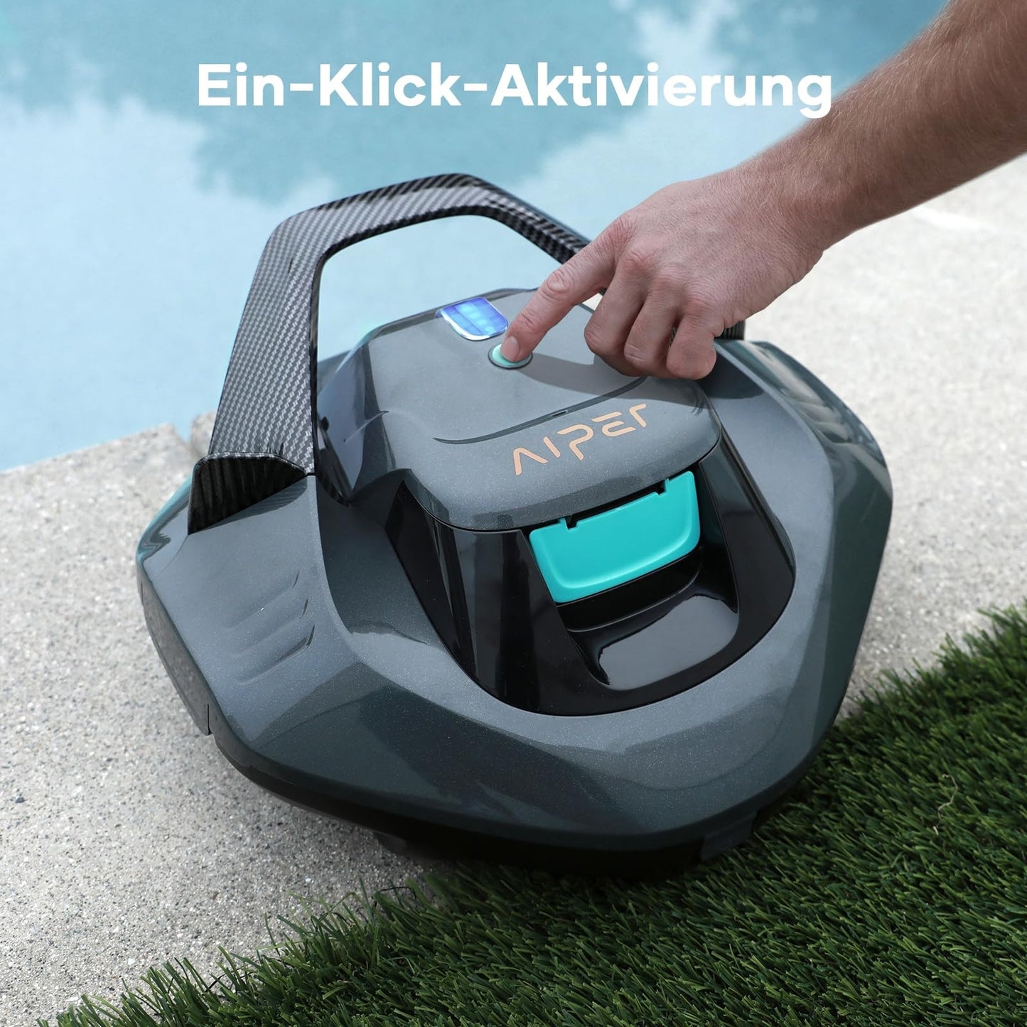 AIPER Kabelloser Poolsauger mit Akku (90 Min. Laufzeit): LED-Anzeigen, Dual-Antrieb