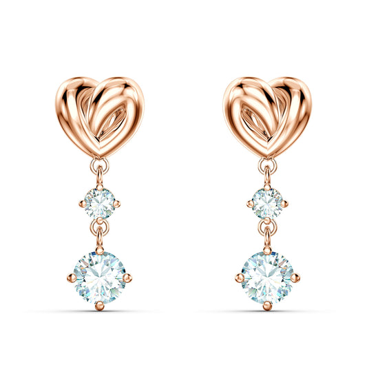 Swarovski 'Lifelong Heart' Drop-Ohrhänger: Funkelnd mit Roségold-Legierungsschicht