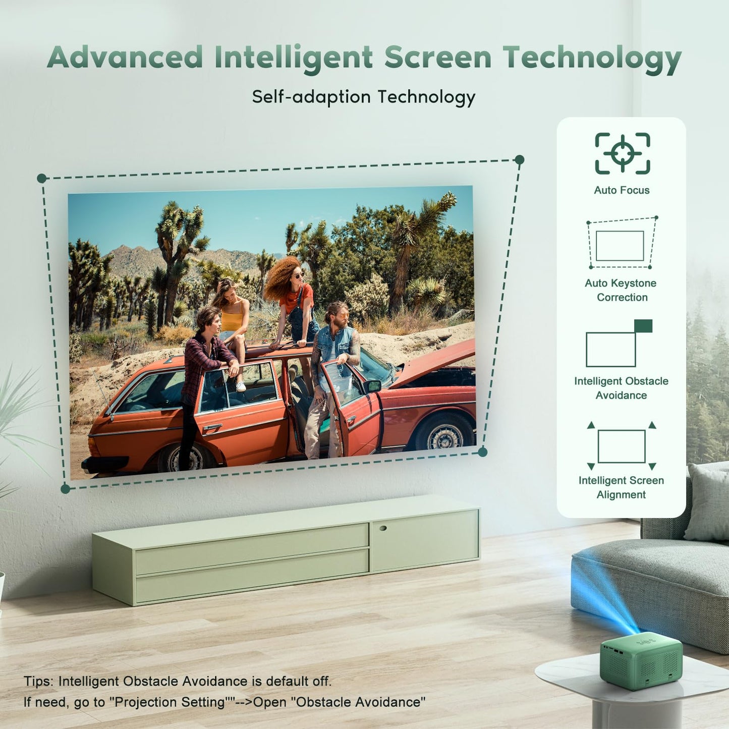 4K Mini Beamer mit WiFi6, Bluetooth: Native 1080P | Kompatibel mit Smartphone-HDMI-USB-Fire TV Stick